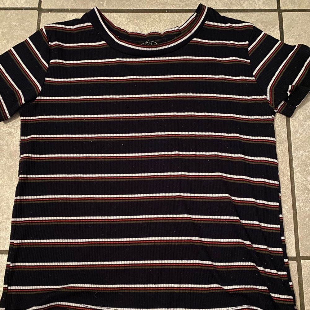 Stripped blue,green,red and white Fury shirt in XL